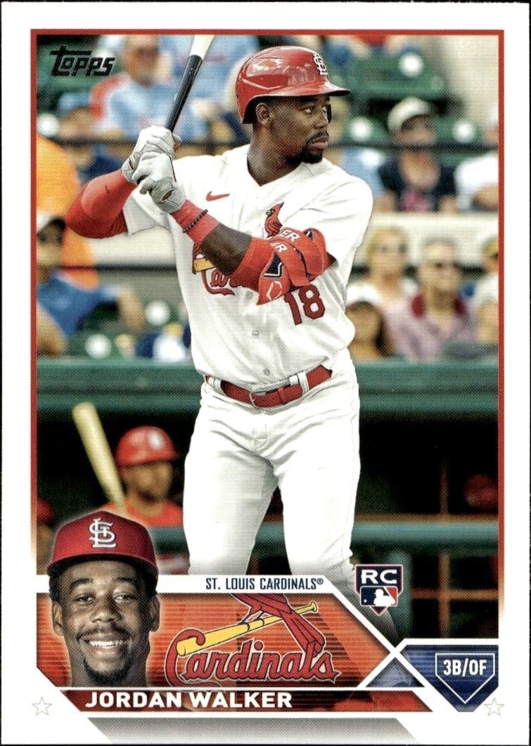 Jordan Walker 2023 Topps Series 2 #344 Baseball Trading Card - Front 2023 Topps Series 2 Jordan Walker #344 baseball trading card front