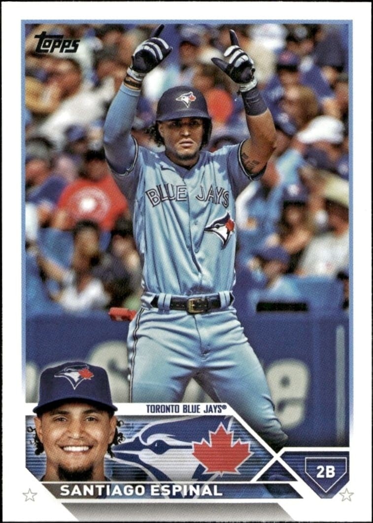 Santiago Espinal 2023 Topps #324 Baseball Trading Card - Front 2023 Topps Santiago Espinal #324 baseball trading card front