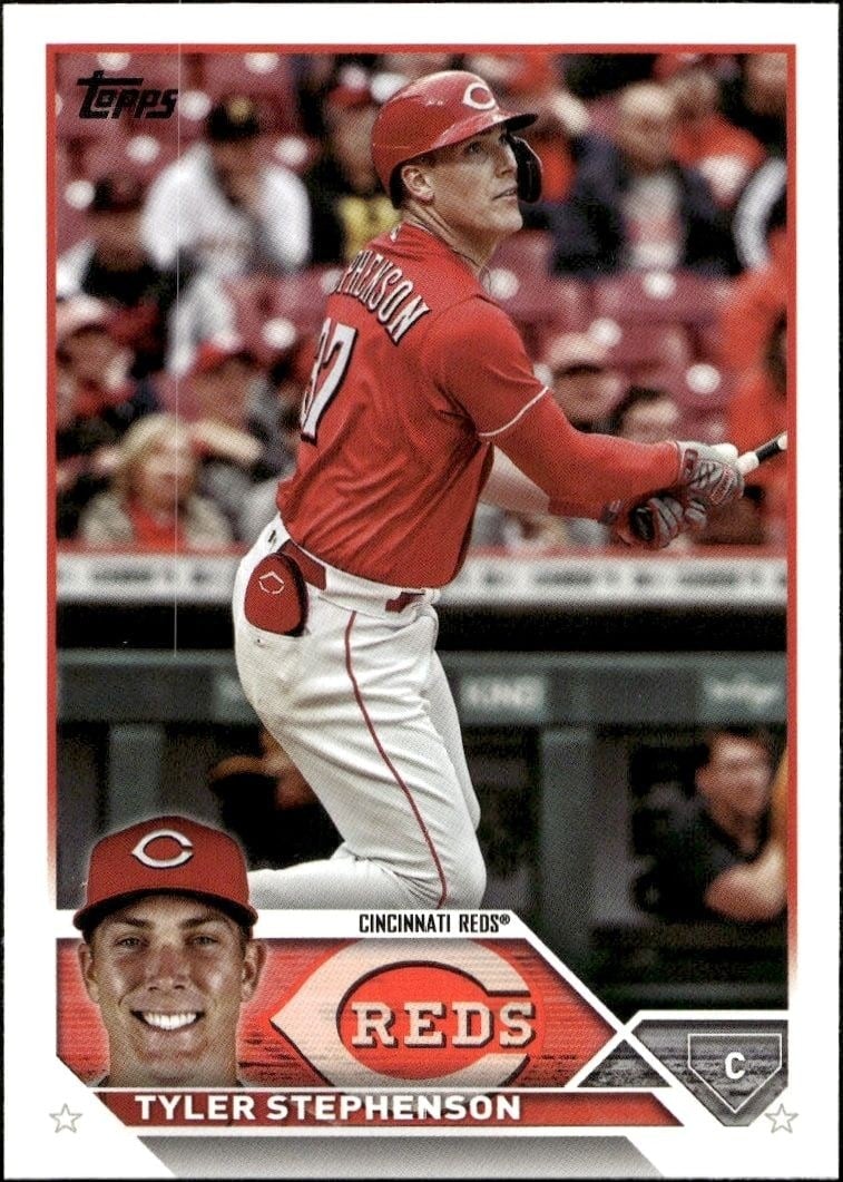 Tyler Stephenson 2023 Topps #166 Baseball Trading Card - Front 2023 Topps Tyler Stephenson #166 baseball trading card front