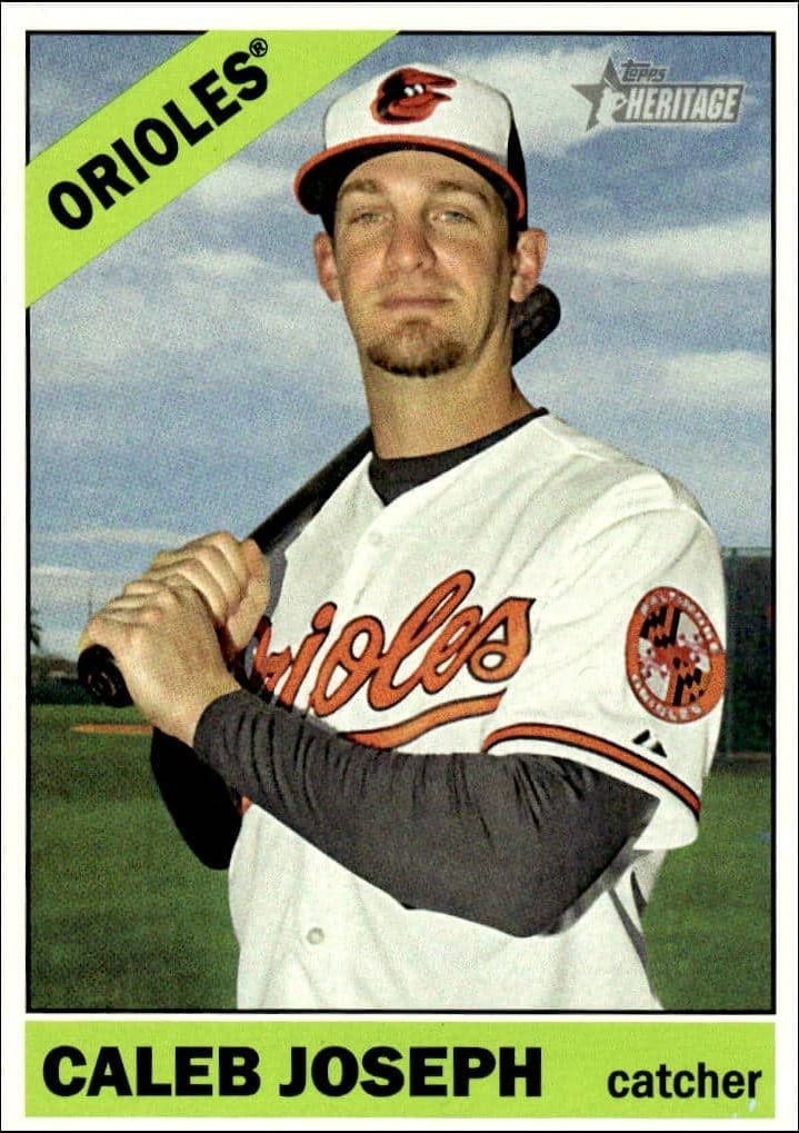 Caleb Joseph 2015 Topps Heritage High Number #620 Baseball Trading Card - Front 2015 Topps Heritage High Number Caleb Joseph #620 baseball trading card front
