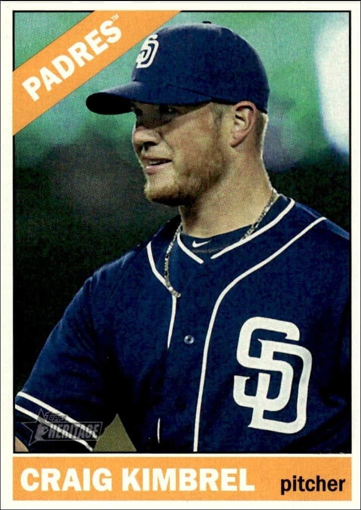 Craig Kimbrel 2015 Topps Heritage High Number #722 Baseball Trading Card - Front 2015 Topps Heritage High Number Craig Kimbrel #722 baseball trading card front