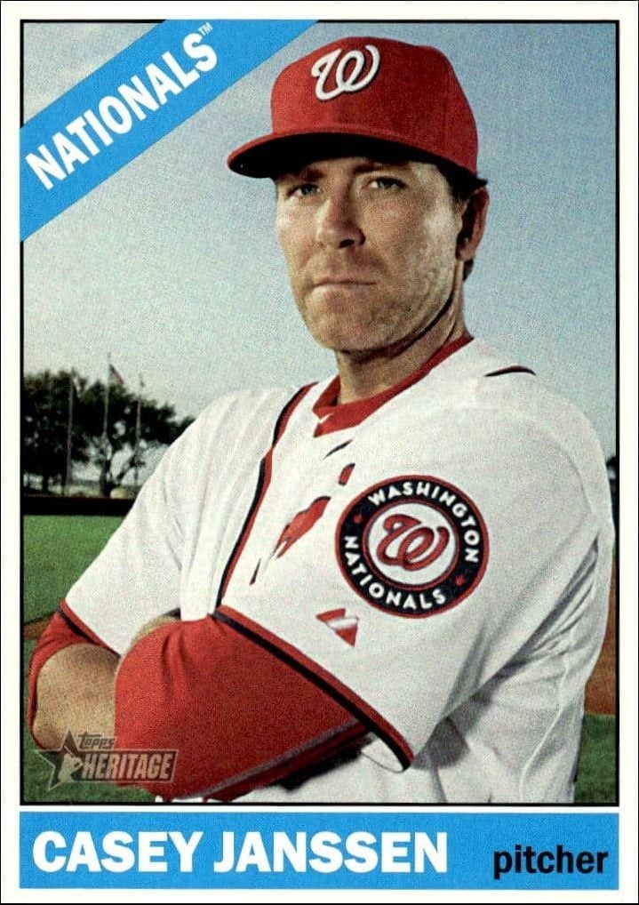 Casey Janssen 2015 Topps Heritage High Number #700 Baseball Trading Card - Front 2015 Topps Heritage High Number Casey Janssen #700 baseball trading card front