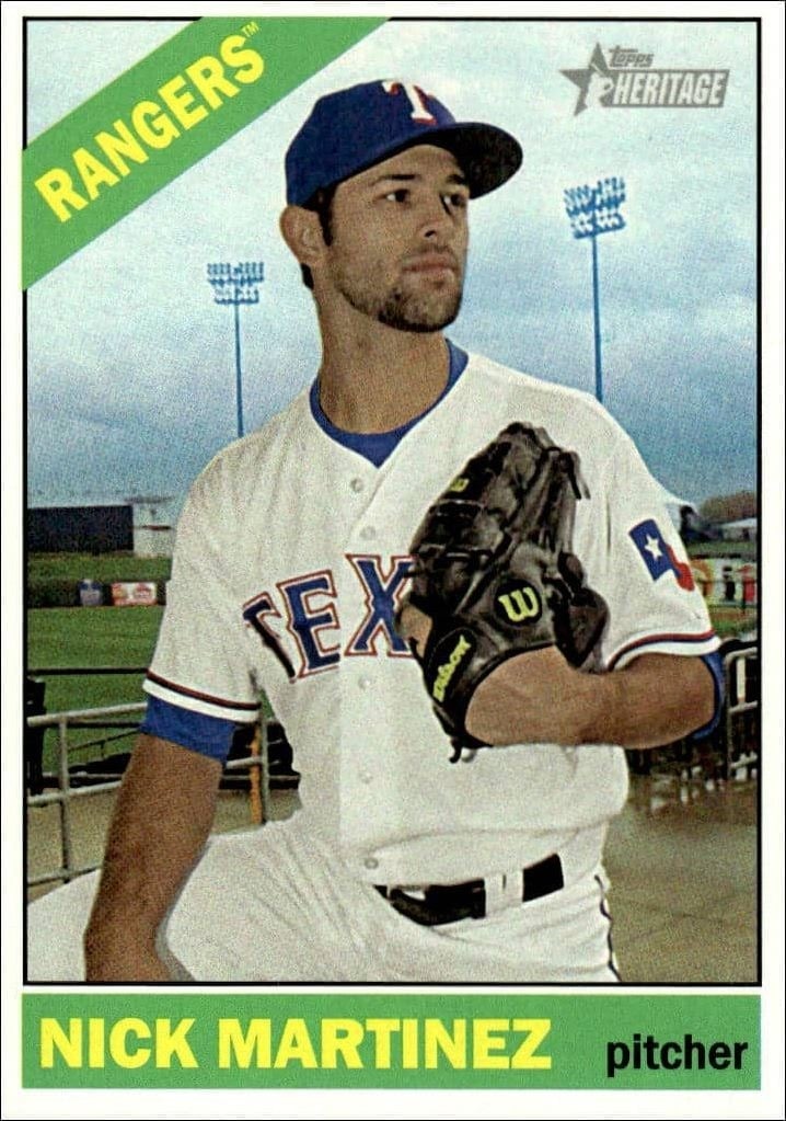 Nick Martinez 2015 Topps Heritage High Number #658 Baseball Trading Card - Front 2015 Topps Heritage High Number Nick Martinez #658 baseball trading card front