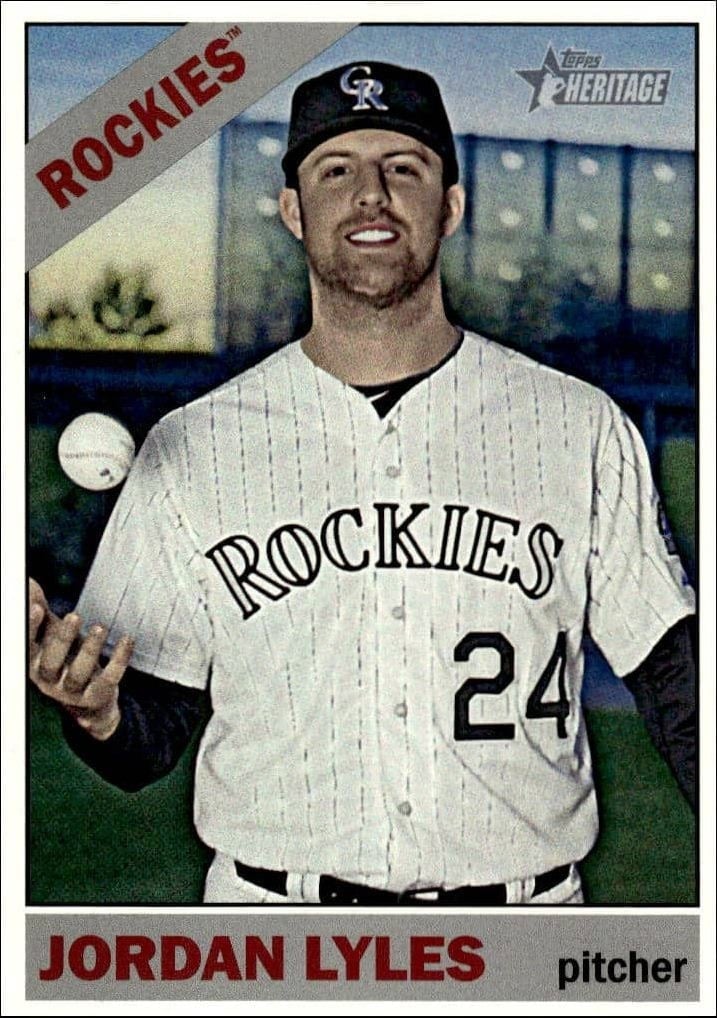 Jordan Lyles 2015 Topps Heritage High Number #526 Baseball Trading Card - Front 2015 Topps Heritage High Number Jordan Lyles #526 baseball trading card front