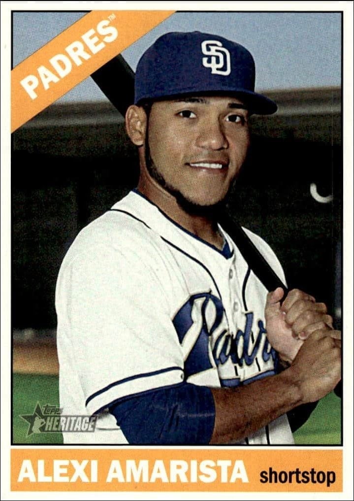 Alexi Amarista 2015 Topps Heritage High Number #680 Baseball Trading Card - Front 2015 Topps Heritage High Number Alexi Amarista #680 baseball trading card front