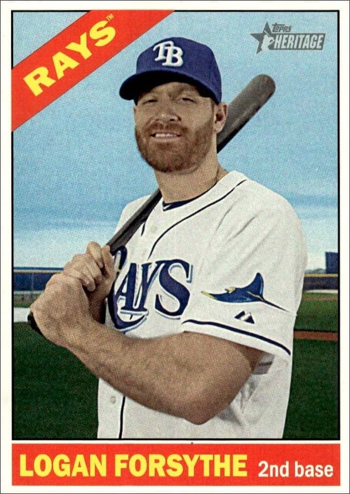 Logan Forsythe 2015 Topps Heritage High Number #533 Baseball Trading Card - Front 2015 Topps Heritage High Number Logan Forsythe #533 baseball trading card front
