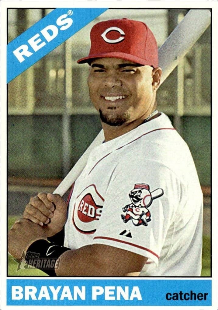 Brayan Pena 2015 Topps Heritage High Number #542 Baseball Trading Card - Front 2015 Topps Heritage High Number Brayan Pena #542 baseball trading card front
