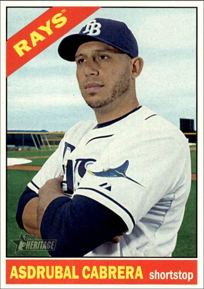 Asdrubal Cabrera 2015 Topps Heritage High Number #687 Baseball Trading Card - Front 2015 Topps Heritage High Number Asdrubal Cabrera #687 baseball trading card front