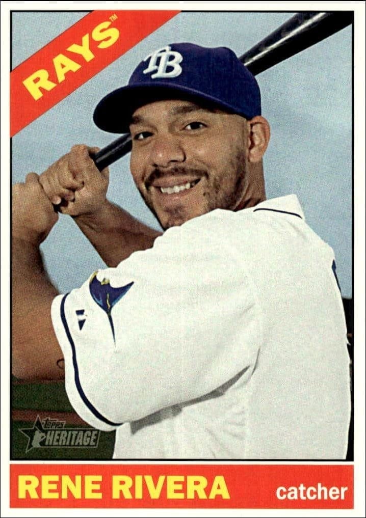 Rene Rivera 2015 Topps Heritage High Number #644 Baseball Trading Card - Front 2015 Topps Heritage High Number Rene Rivera #644 baseball trading card front