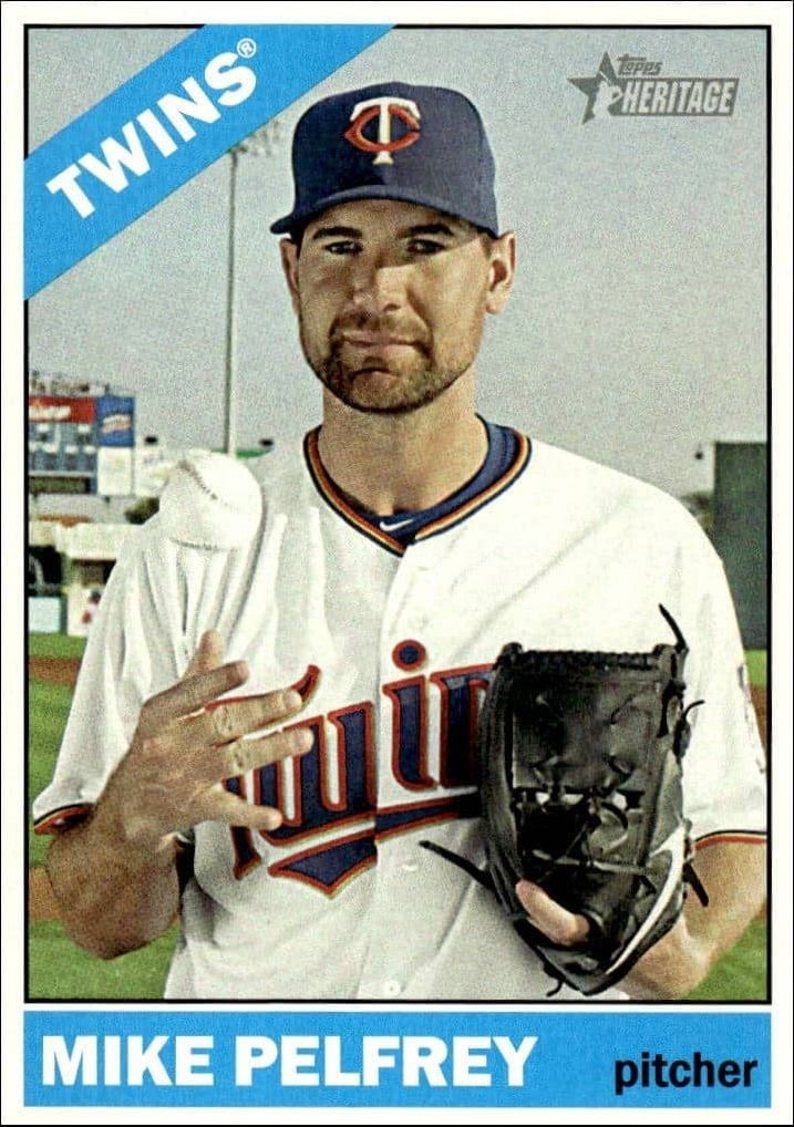 Mike Pelfrey 2015 Topps Heritage High Number #656 Baseball Trading Card - Front 2015 Topps Heritage High Number Mike Pelfrey #656 baseball trading card front