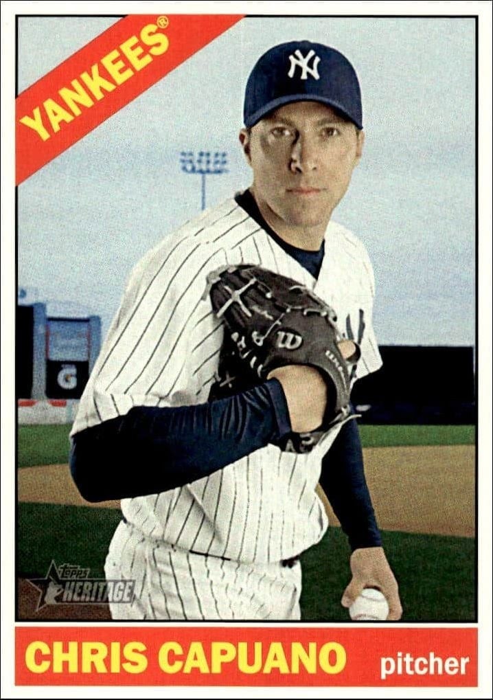 Chris Capuano 2015 Topps Heritage High Number #581 Baseball Trading Card - Front 2015 Topps Heritage High Number Chris Capuano #581 baseball trading card front