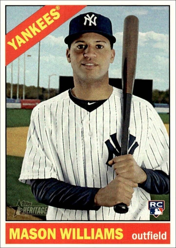 Mason Williams 2015 Topps Heritage High Number #589 Baseball Trading Card - Front 2015 Topps Heritage High Number Mason Williams #589 baseball trading card front