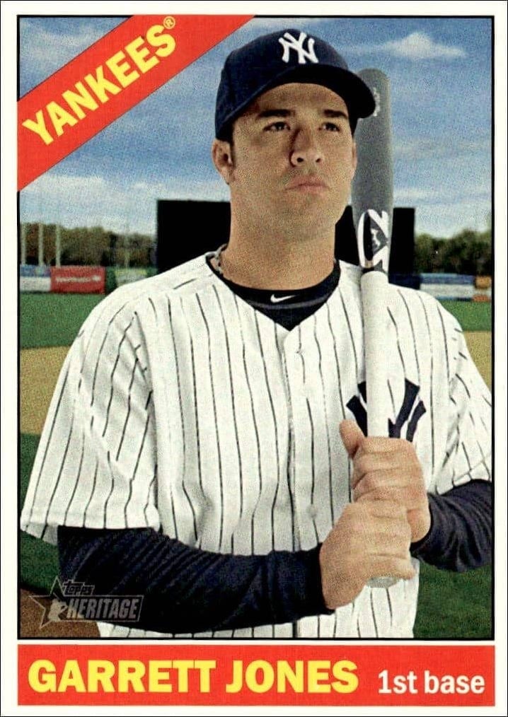 Garrett Jones 2015 Topps Heritage High Number #579 Baseball Trading Card - Front 2015 Topps Heritage High Number Garrett Jones #579 baseball trading card front