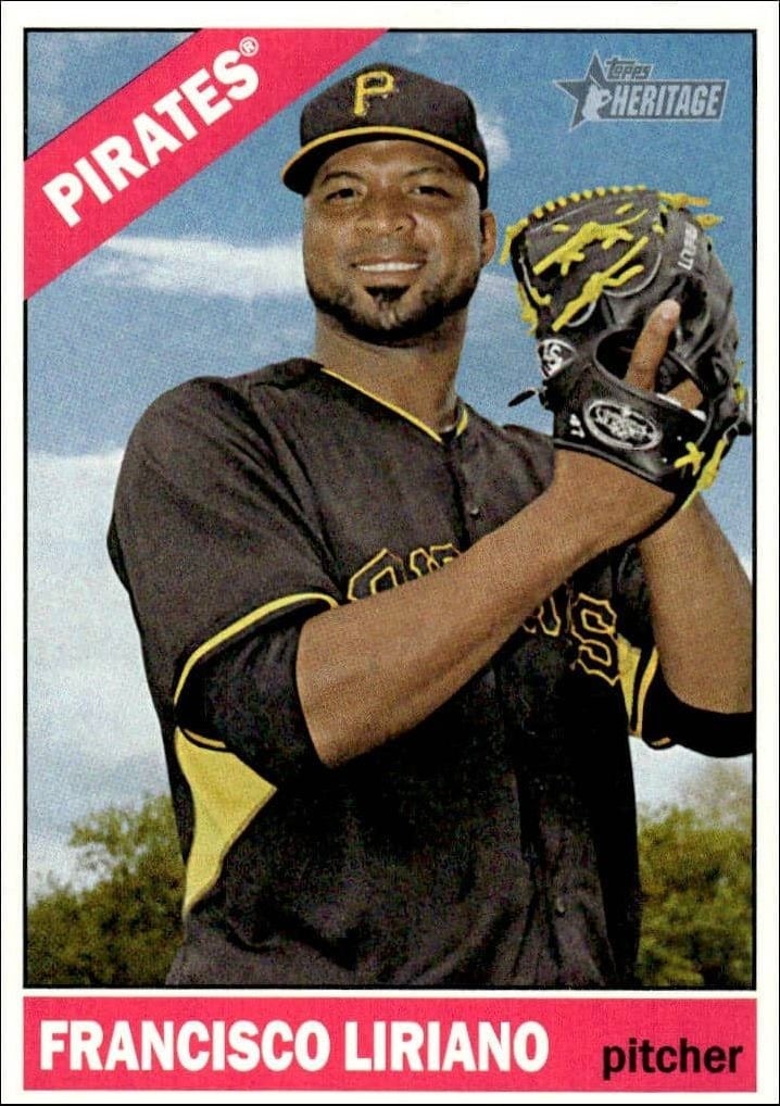 Francisco Liriano 2015 Topps Heritage #157 Baseball Trading Card - Front 2015 Topps Heritage Francisco Liriano #157 baseball trading card front