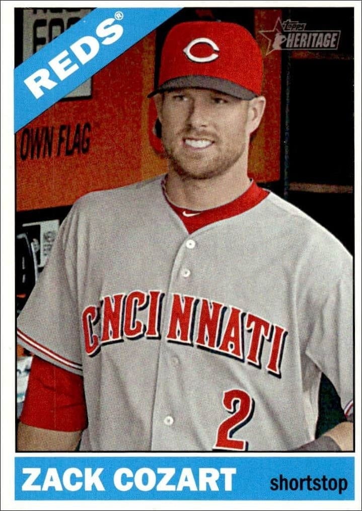 Zack Cozart 2015 Topps Heritage #370 Baseball Trading Card - Front 2015 Topps Heritage Zack Cozart #370 baseball trading card front