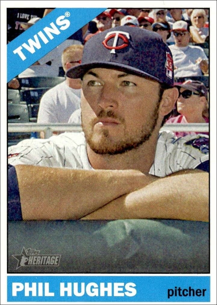Phil Hughes 2015 Topps Heritage #40 Baseball Trading Card - Front 2015 Topps Heritage Phil Hughes #40 baseball trading card front