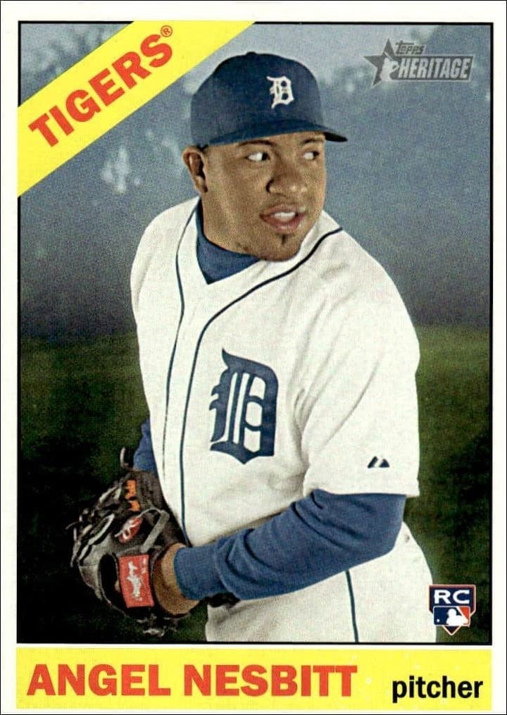 Angel Nesbitt 2015 Topps Heritage High Number #508 Baseball Trading Card - Front 2015 Topps Heritage High Number Angel Nesbitt #508 baseball trading card front