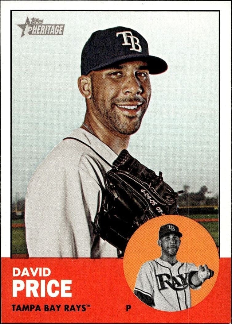 David Price 2012 Topps Heritage #277 Baseball Trading Card - Front 2012 Topps Heritage David Price #277 baseball trading card front