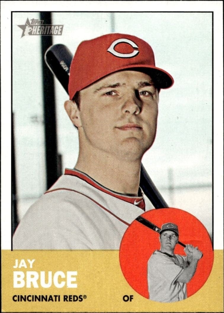 Jay Bruce 2012 Topps Heritage #400 Baseball Trading Card - Front 2012 Topps Heritage Jay Bruce #400 baseball trading card front