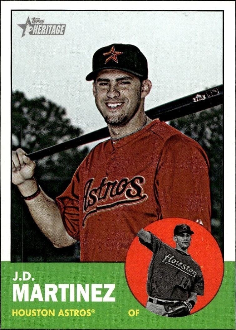 J.D. Martinez 2012 Topps Heritage #262 Baseball Trading Card - Front 2012 Topps Heritage J.D. Martinez #262 baseball trading card front