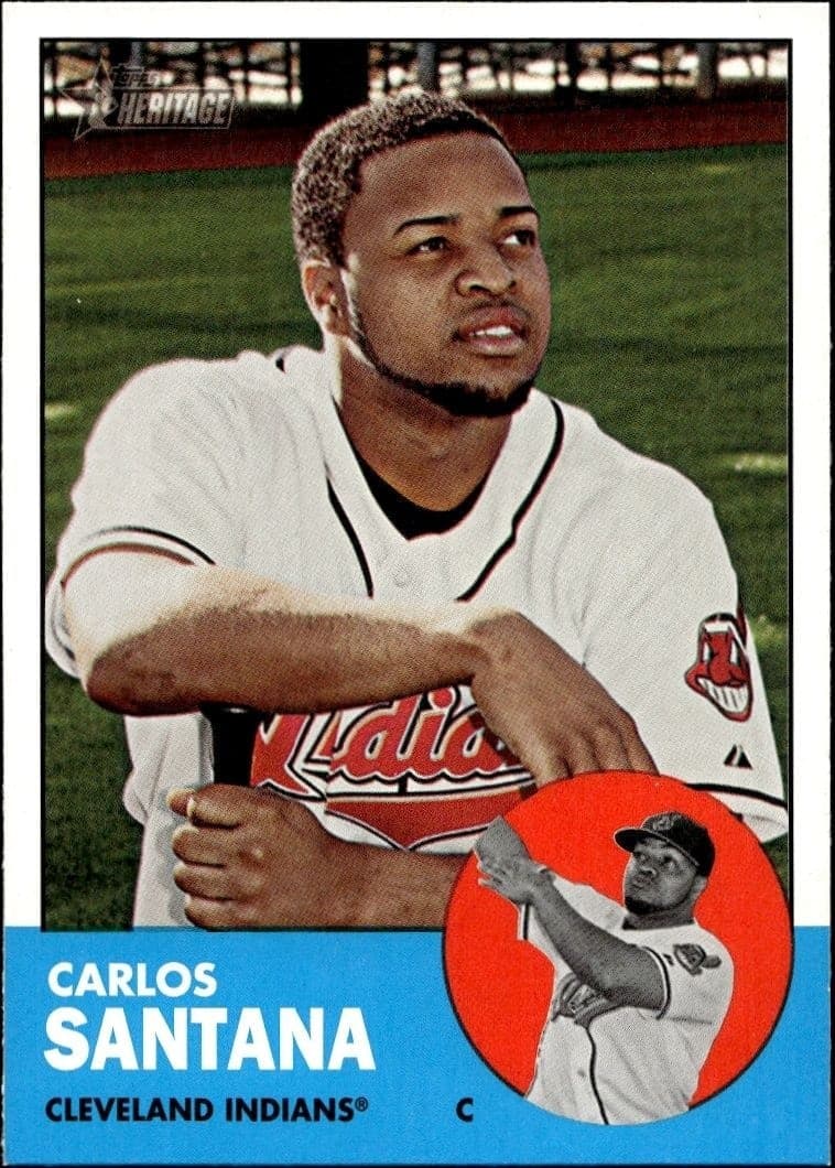 2012 Topps Heritage Carlos Santana #72 trading card