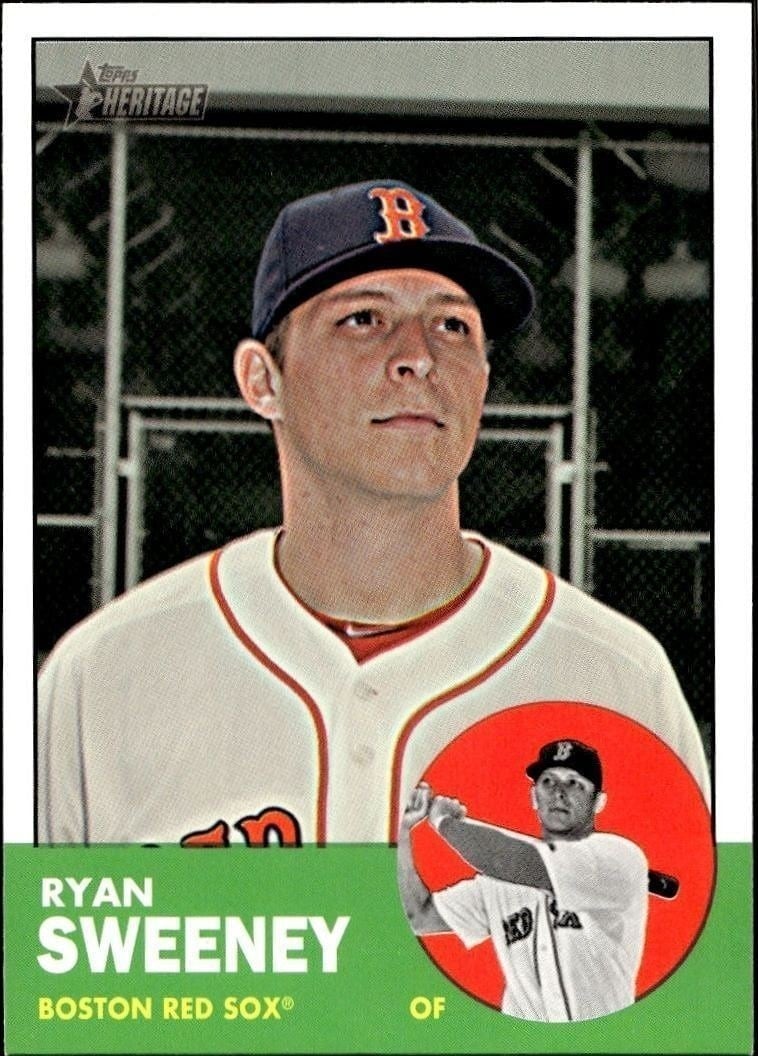 Ryan Sweeney 2012 Topps Heritage High Number #H632 Baseball Trading Card - Front 2012 Topps Heritage High Number Ryan Sweeney #H632 baseball trading card front