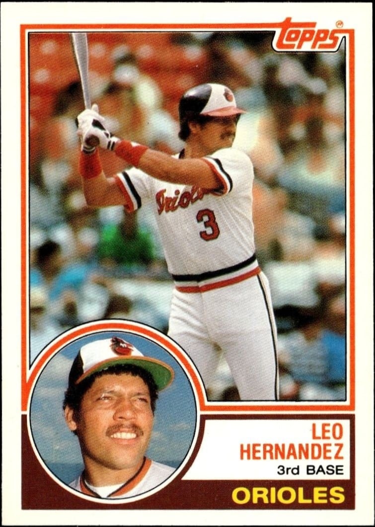 Leo Hernandez 1983 Topps Traded #44T Baseball Trading Card - Front 1983 Topps Traded Leo Hernandez #44T baseball trading card front