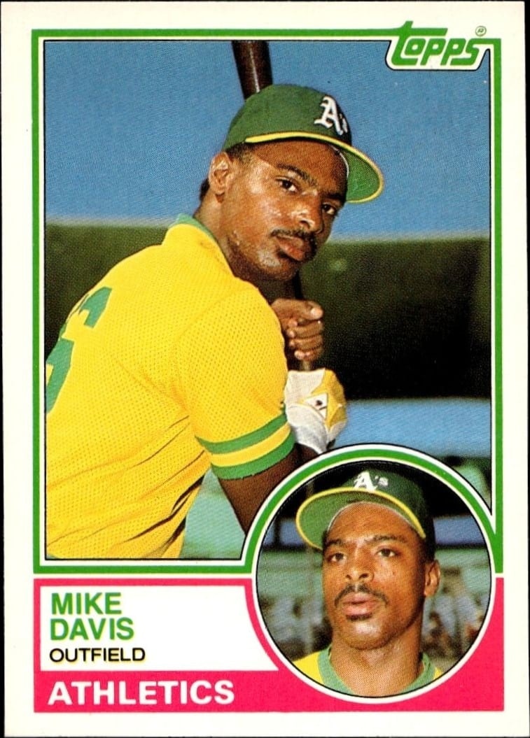 Mike Davis 1983 Topps Traded #24T Baseball Trading Card - Front 1983 Topps Traded Mike Davis #24T baseball trading card front
