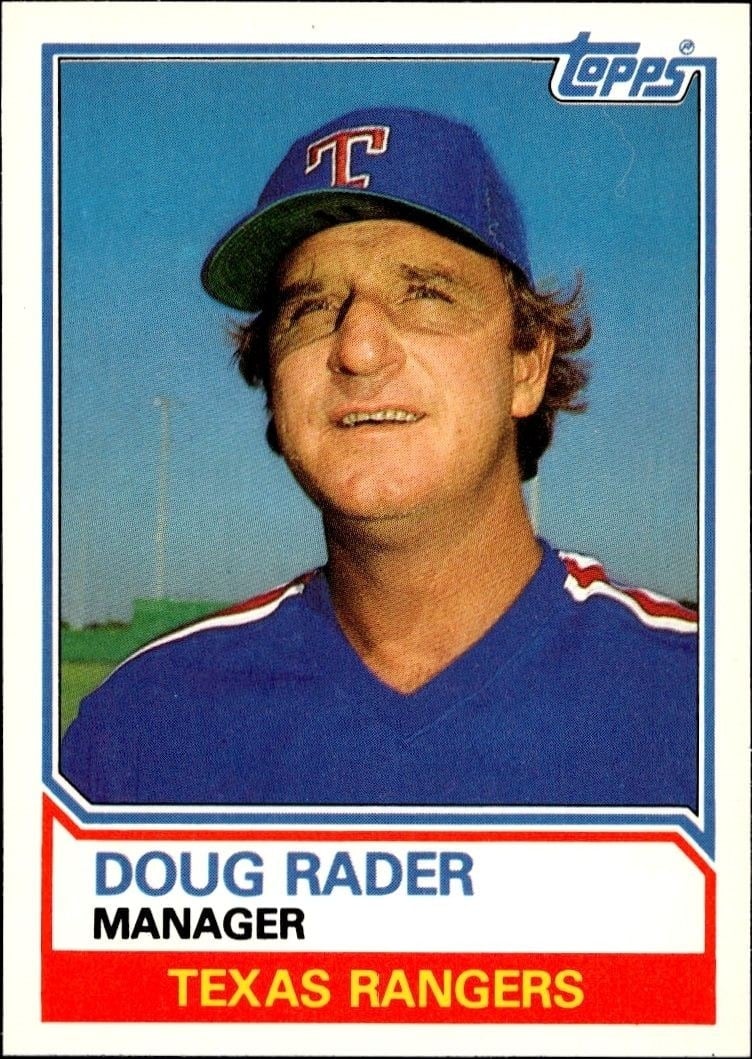 Doug Rader 1983 Topps Traded #91T Baseball Trading Card - Front 1983 Topps Traded Doug Rader #91T baseball trading card front