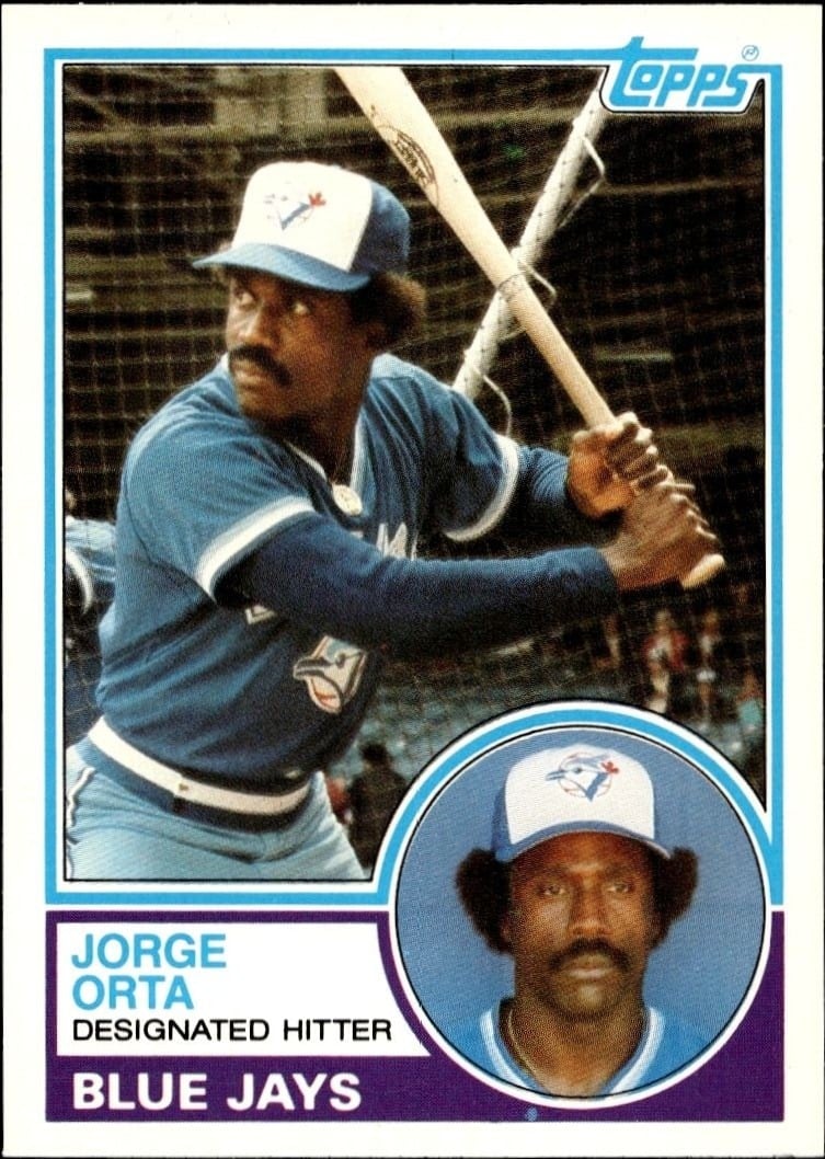 Jorge Orta 1983 Topps Traded #82T Baseball Trading Card - Front 1983 Topps Traded Jorge Orta #82T baseball trading card front