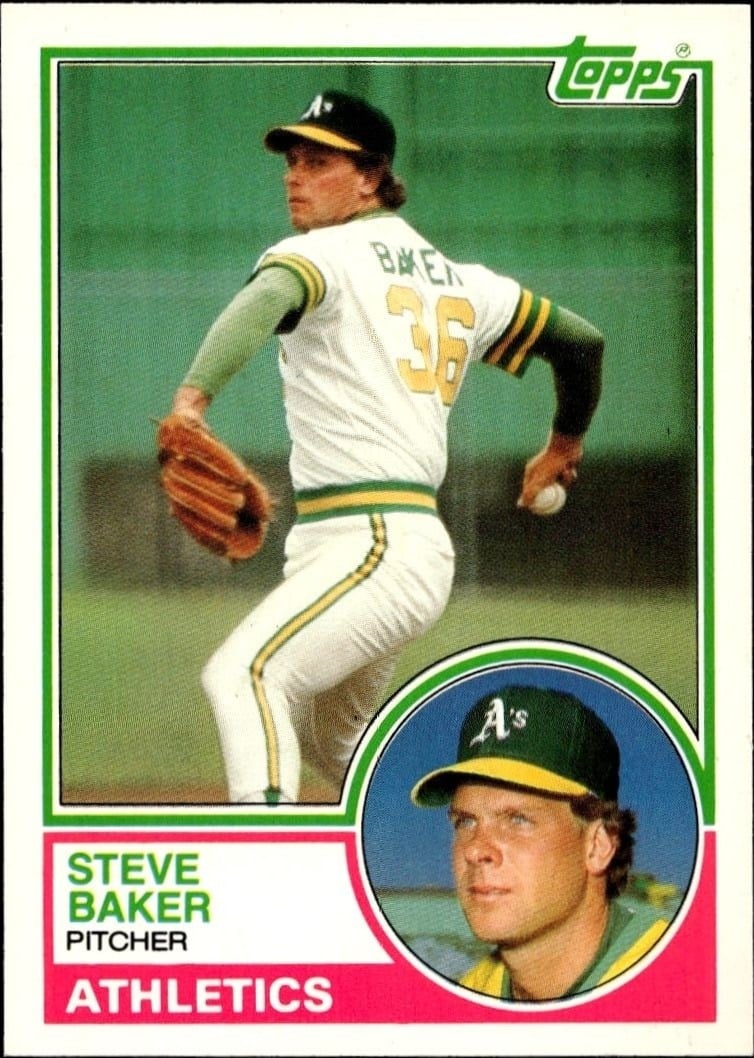 Steve Baker 1983 Topps Traded #6T Baseball Trading Card - Front 1983 Topps Traded Steve Baker #6T baseball trading card front