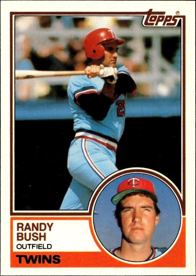 Randy Bush 1983 Topps Traded #17T Baseball Trading Card - Front 1983 Topps Traded Randy Bush #17T baseball trading card front