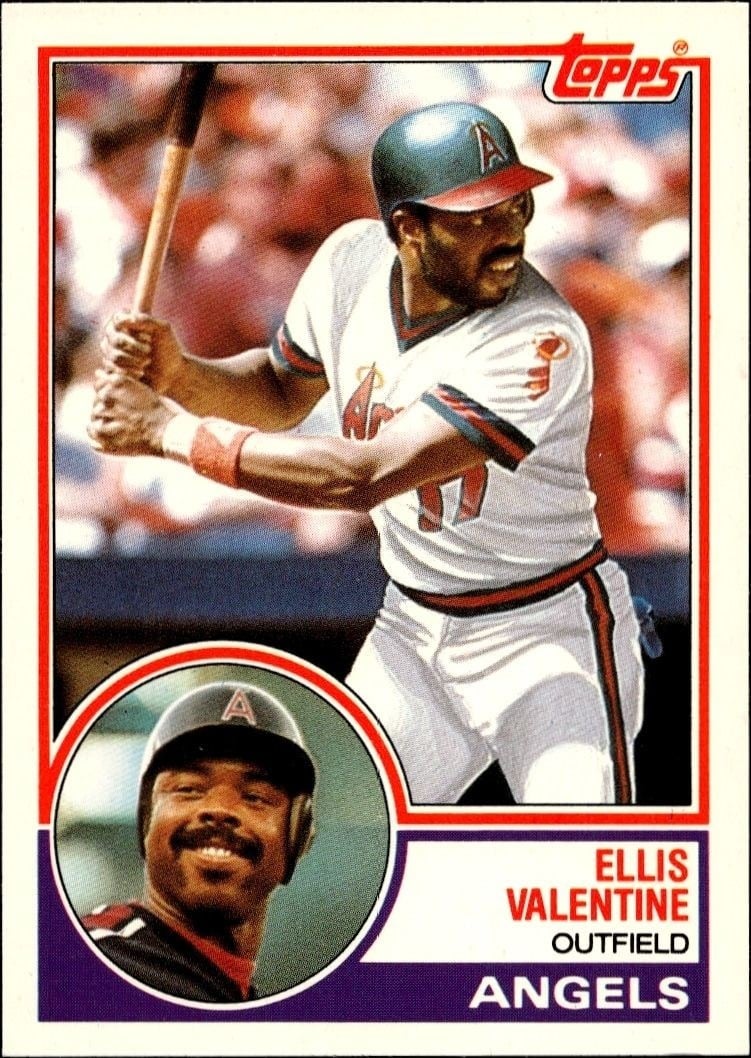 Ellis Valentine 1983 Topps Traded #120T Baseball Trading Card - Front 1983 Topps Traded Ellis Valentine #120T baseball trading card front