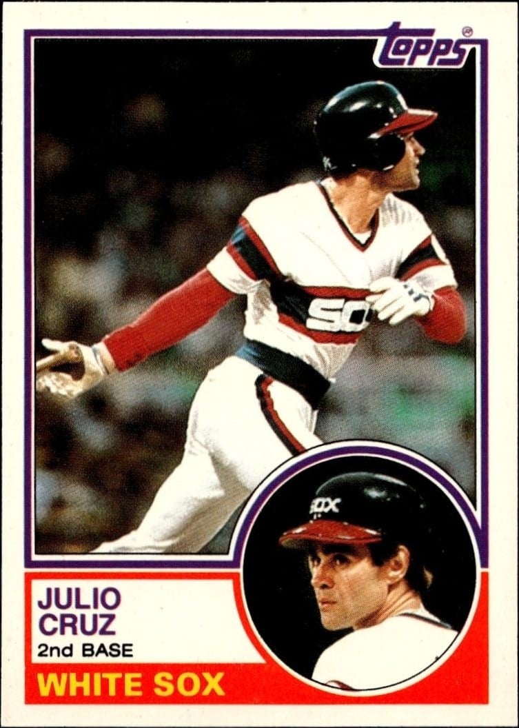 Julio Cruz 1983 Topps Traded #23T Baseball Trading Card - Front 1983 Topps Traded Julio Cruz #23T baseball trading card front