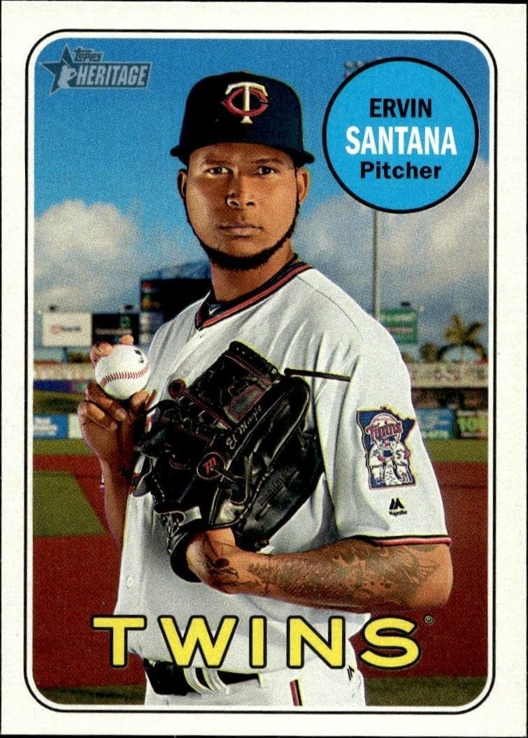 2018 Topps Heritage Ervin Santana #213 trading card