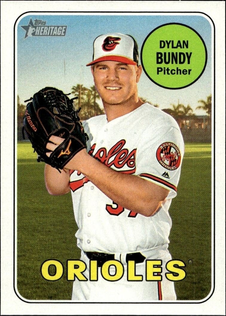Dylan Bundy 2018 Topps Heritage #347 Baseball Trading Card - Front 2018 Topps Heritage Dylan Bundy #347 baseball trading card front