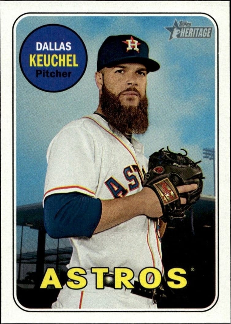 Dallas Keuchel 2018 Topps Heritage #202 Baseball Trading Card - Front 2018 Topps Heritage Dallas Keuchel #202 baseball trading card front