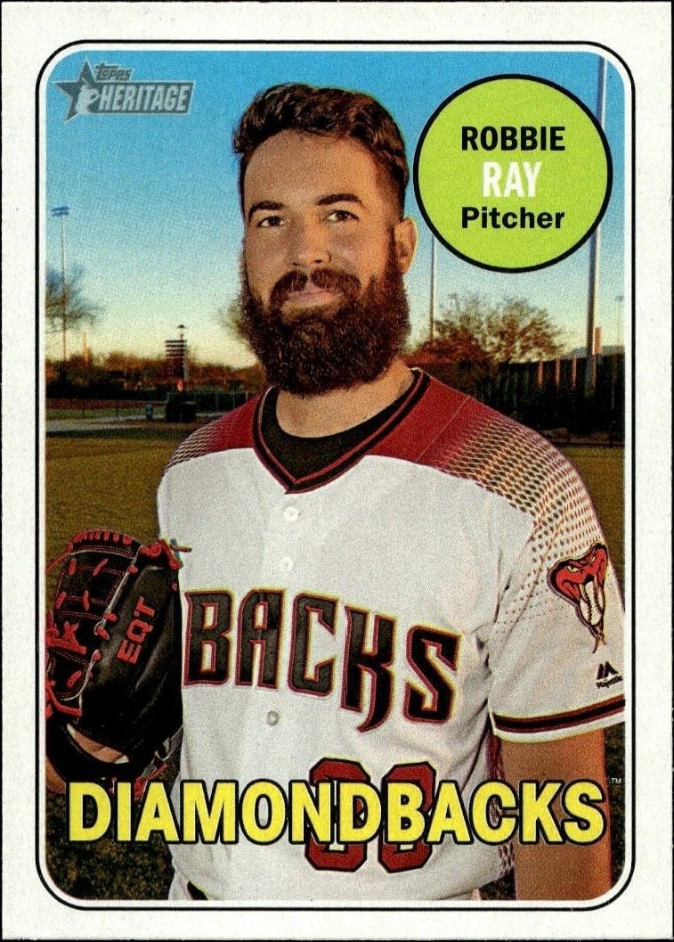 Robbie Ray 2018 Topps Heritage #345 Baseball Trading Card - Front 2018 Topps Heritage Robbie Ray #345 baseball trading card front
