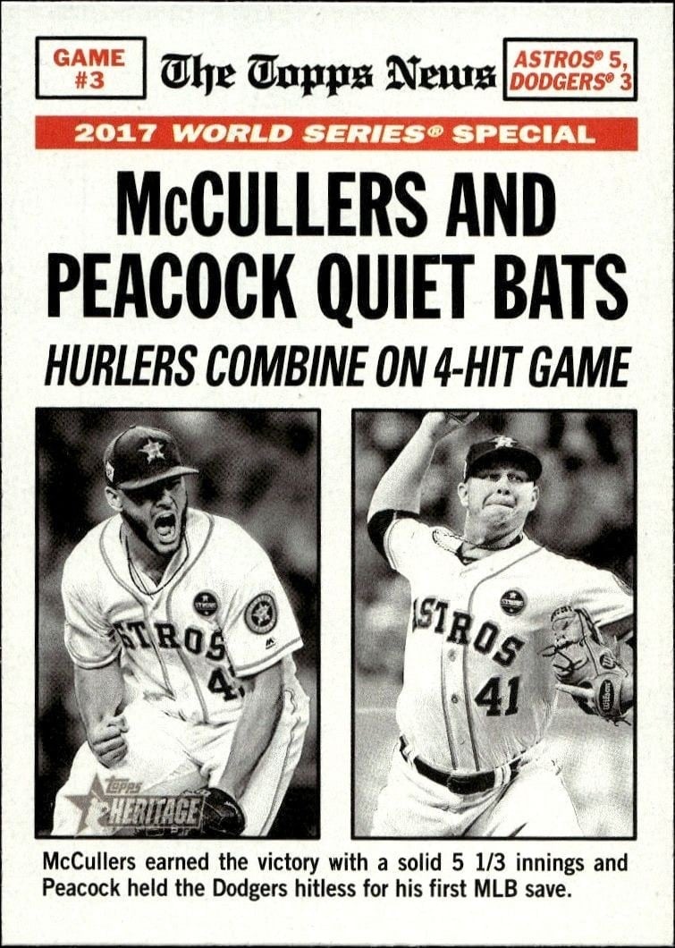 Lance McCullers Jr. 2018 Topps Heritage #164 Baseball Trading Card - Front 2018 Topps Heritage Lance McCullers Jr. #164 baseball trading card front