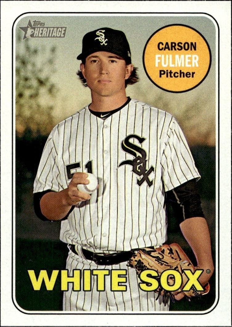 Carson Fulmer 2018 Topps Heritage #123 Baseball Trading Card - Front 2018 Topps Heritage Carson Fulmer #123 baseball trading card front