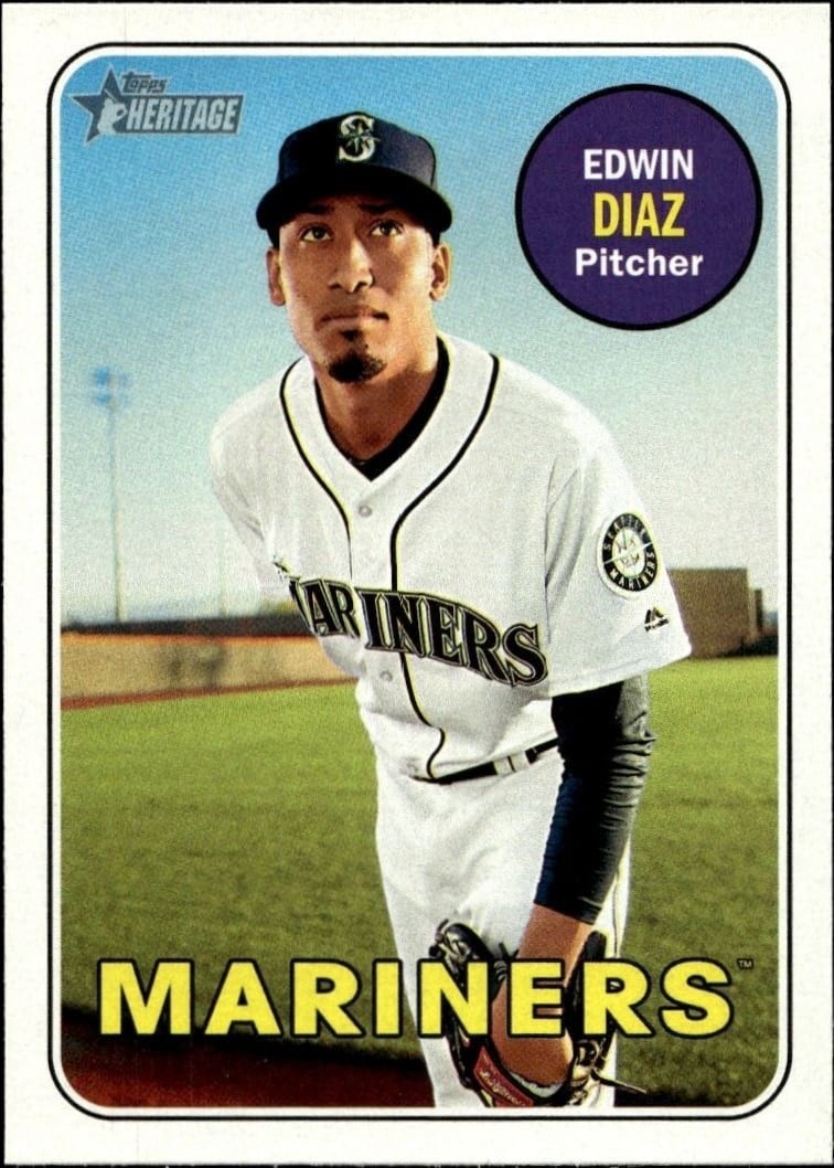 2018 Topps Heritage Edwin Diaz #102 trading card