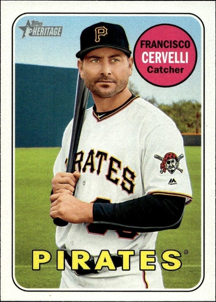 Francisco Cervelli 2018 Topps Heritage #282 Baseball Trading Card - Front 2018 Topps Heritage Francisco Cervelli #282 baseball trading card front