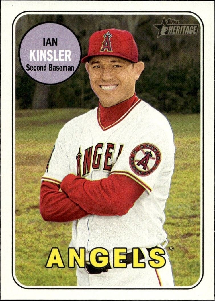 Ian Kinsler 2018 Topps Heritage #285 Baseball Trading Card - Front 2018 Topps Heritage Ian Kinsler #285 baseball trading card front