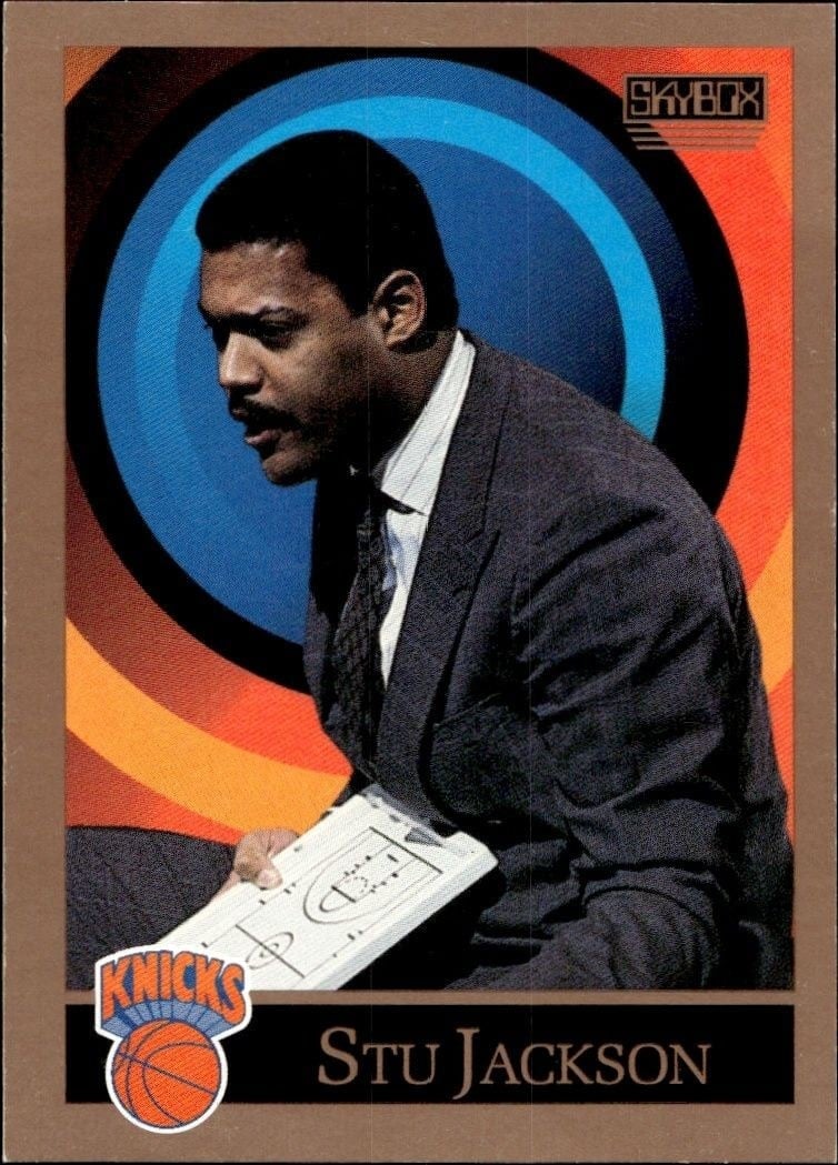 Stu Jackson 1990-91 Skybox #318 Basketball Trading Card - Front 1990-91 Skybox Stu Jackson #318 basketball trading card front