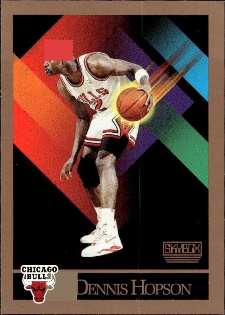 Dennis Hopson 1990-91 Skybox #371 Basketball Trading Card - Front 1990-91 Skybox Dennis Hopson #371 basketball trading card front