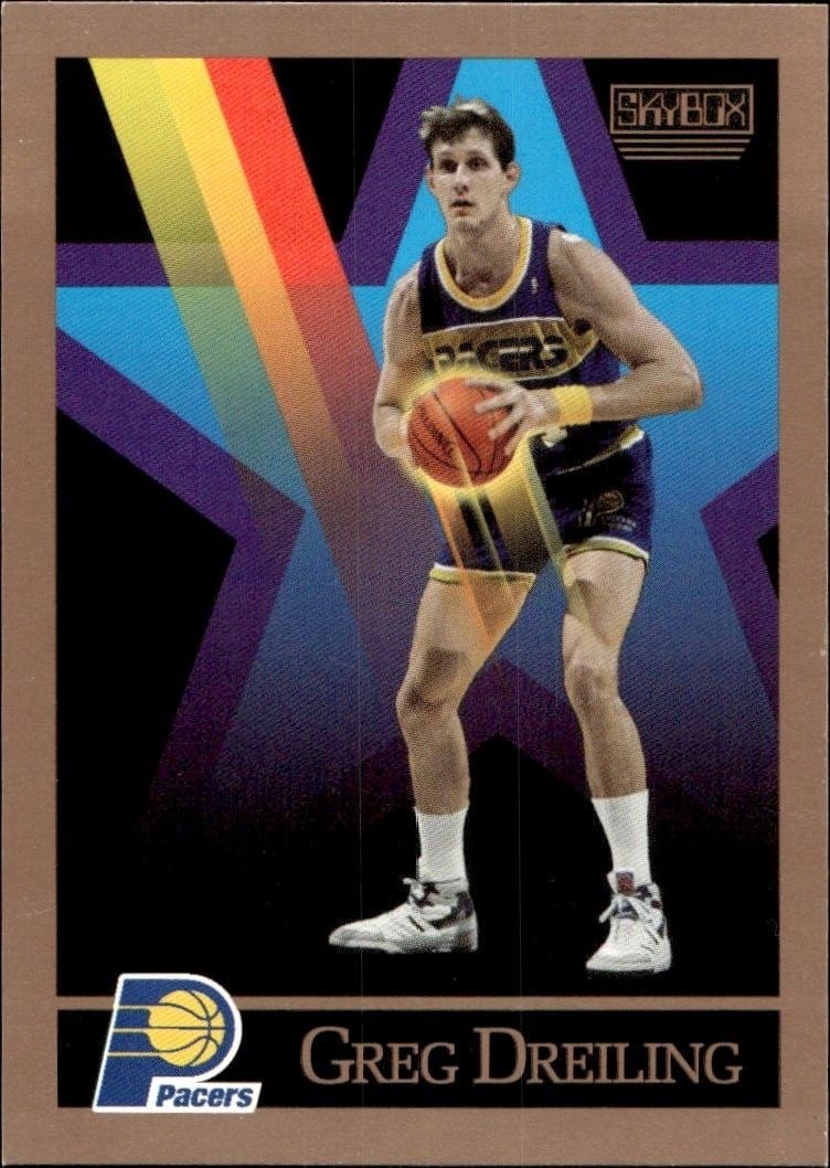 Greg Dreiling 1990-91 Skybox #387 Basketball Trading Card - Front 1990-91 Skybox Greg Dreiling #387 basketball trading card front