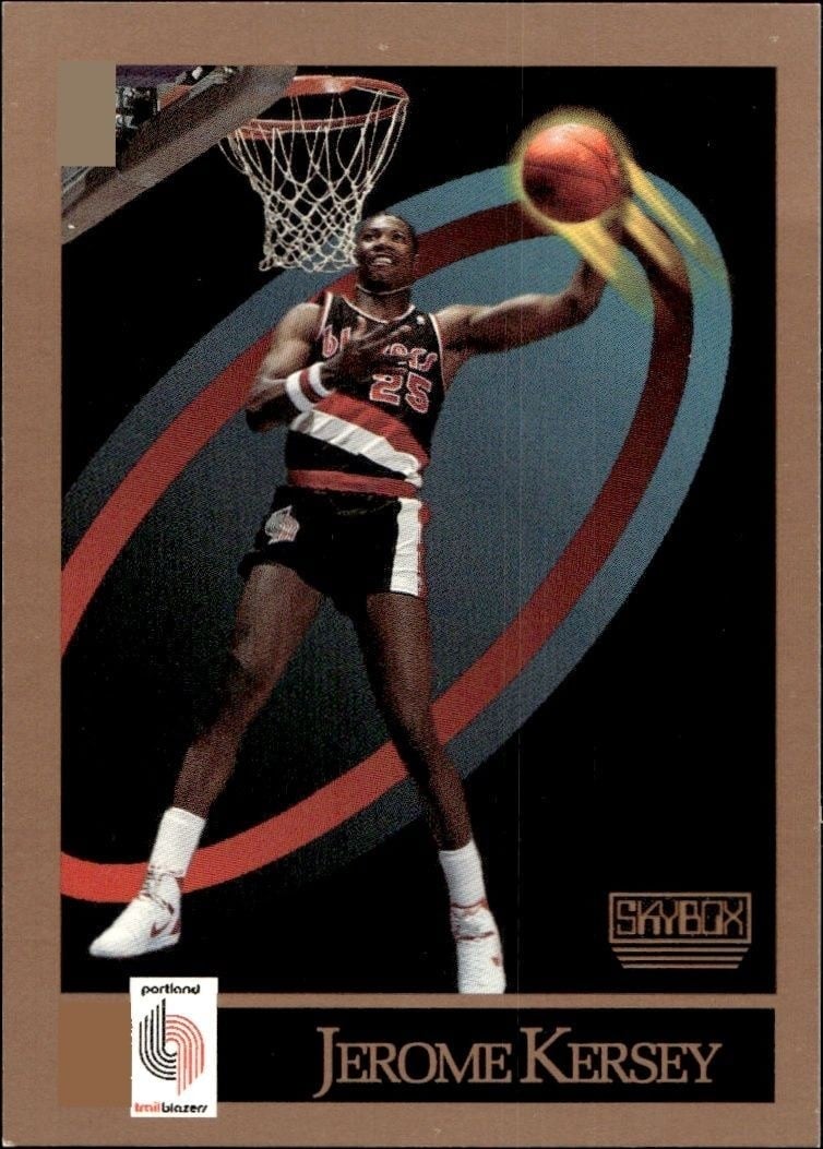 Jerome Kersey 1990-91 Skybox #236 Basketball Trading Card - Front 1990-91 Skybox Jerome Kersey #236 basketball trading card front