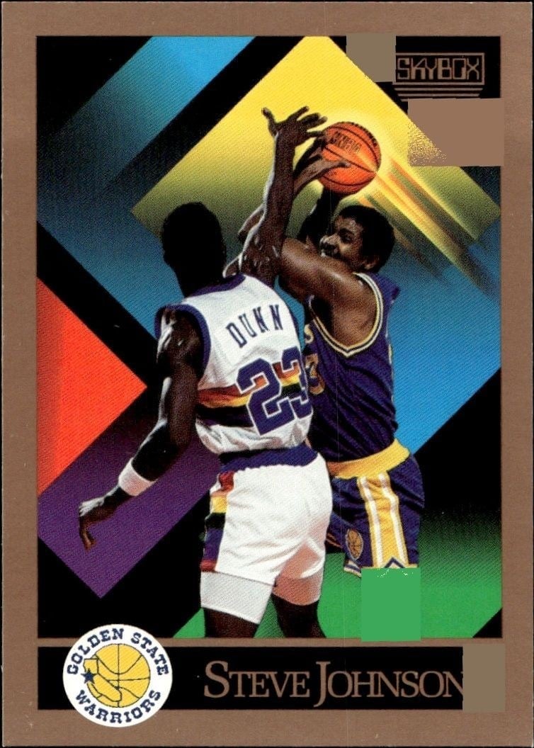 Steve Johnson 1990-91 Skybox #384 Basketball Trading Card - Front 1990-91 Skybox Steve Johnson #384 basketball trading card front
