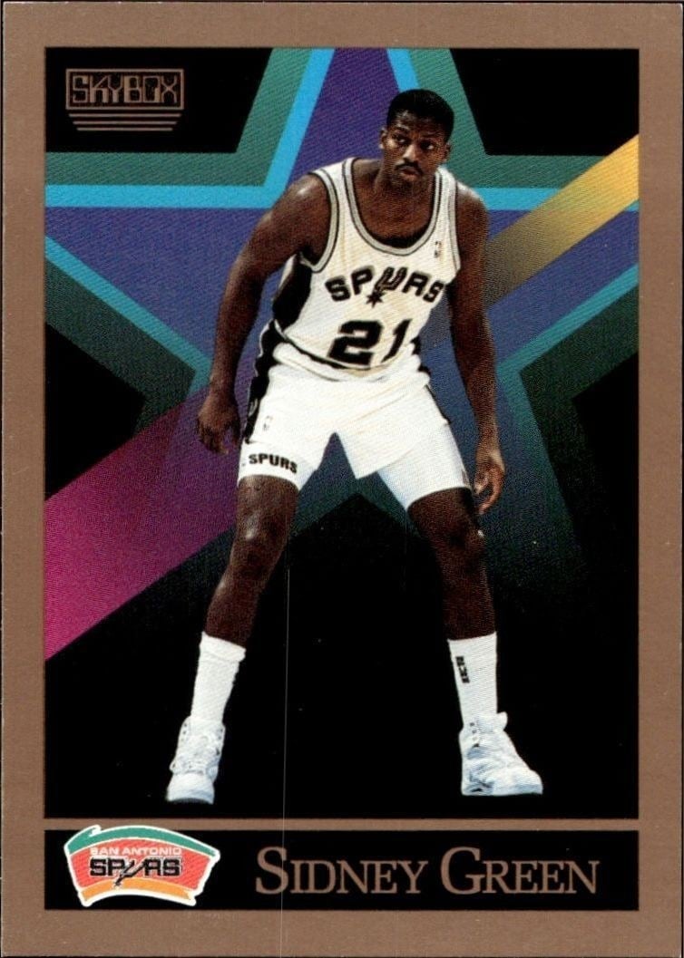 Sidney Green 1990-91 Skybox #413 Basketball Trading Card - Front 1990-91 Skybox Sidney Green #413 basketball trading card front