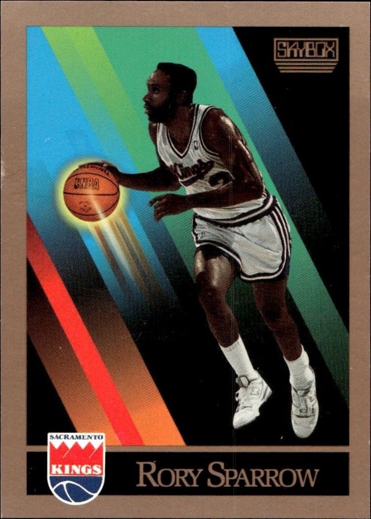 Rory Sparrow 1990-91 Skybox #411 Basketball Trading Card - Front 1990-91 Skybox Rory Sparrow #411 basketball trading card front